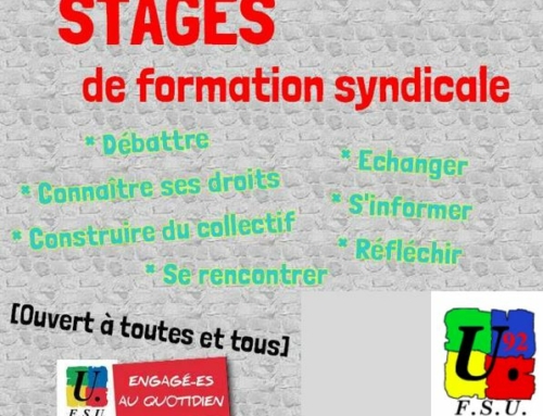 Stage 92 : « L’école et la fonction publique face au danger de l’extrême droite » reporté au 6 mars 2024 à Issy les Moulineaux