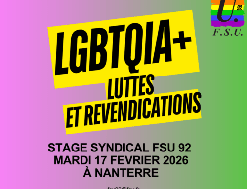 Stage syndical LGBTQIA+ de la FSU 92 le mardi 17 février 2026