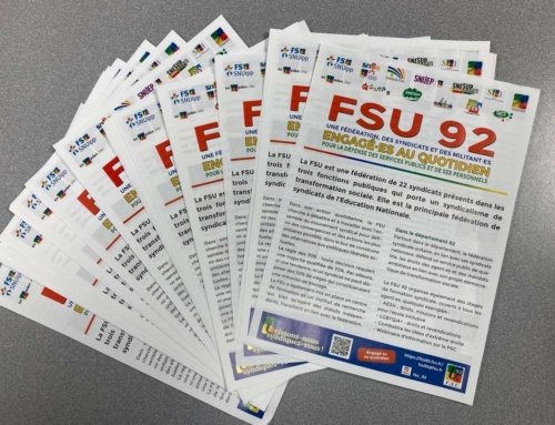 Tract : la FSU 92 engagée au quotidien pour la défense des services publics et de ses personnels